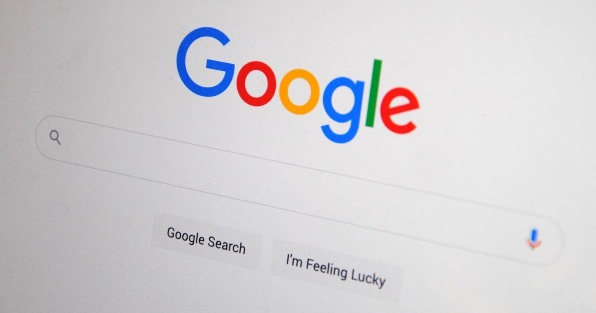 En webbläsare som har Googles sökfönster uppe